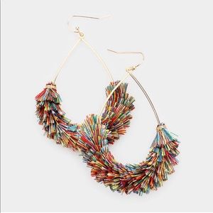 Water Drop Multi-color Tassel Earrings